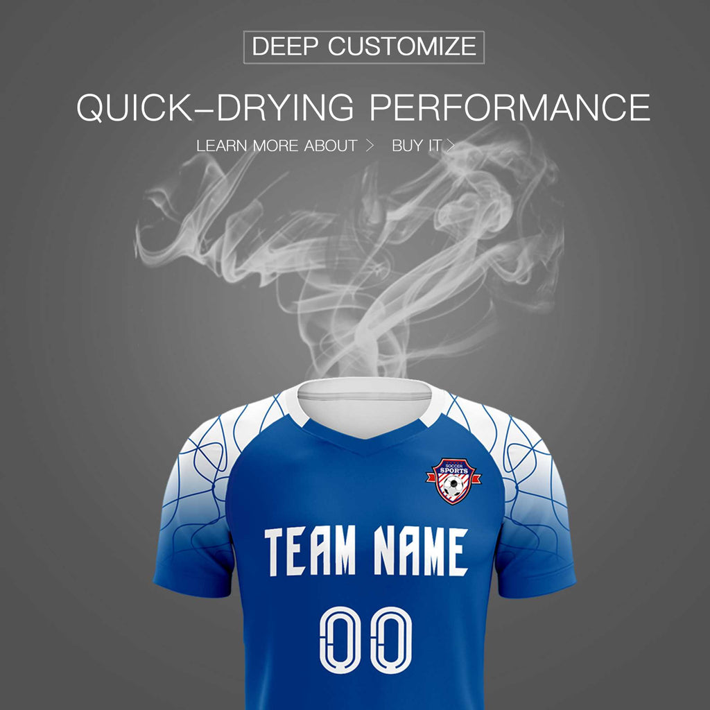 Custom Royal Classic Soccer Training Sets Jersey For Adults/Kids