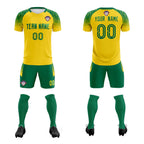Custom Gold Classic Soccer Training Sets Jersey For Adults/Kids