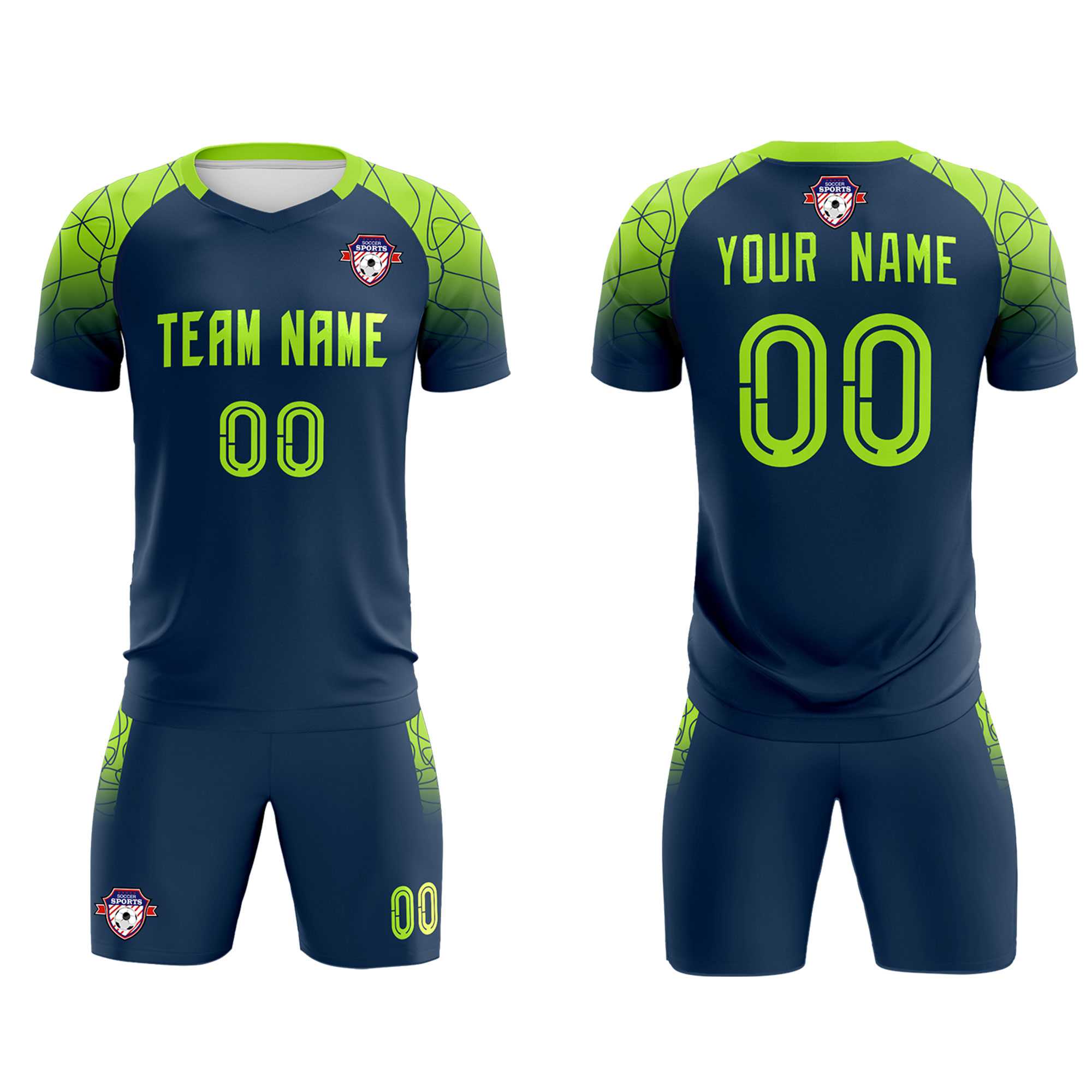 Custom Midnight Blue Classic Soccer Training Sets Jersey For Adults/Kids
