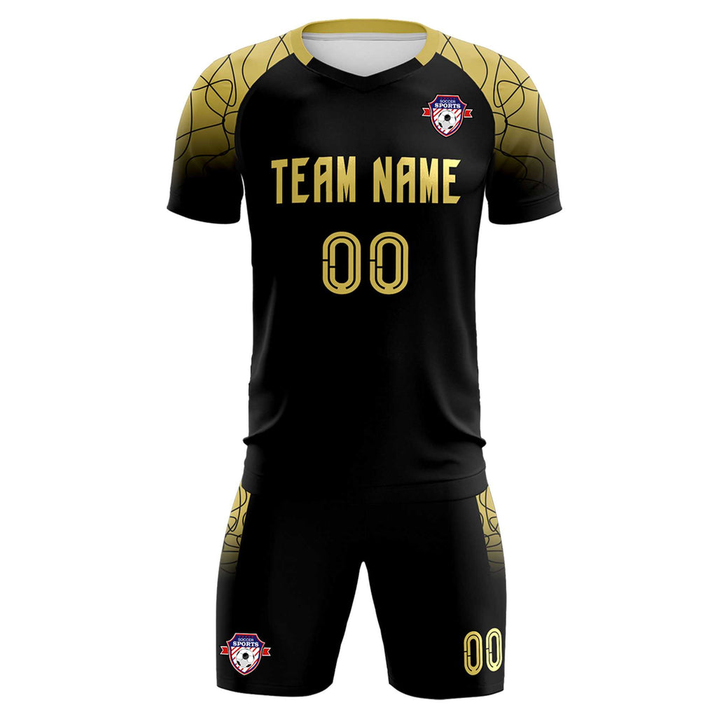 Custom Black Classic Soccer Training Sets Jersey For Adults/Kids