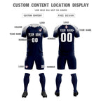 Custom Navy Classic Soccer Training Sets Jersey For Adults/Kids