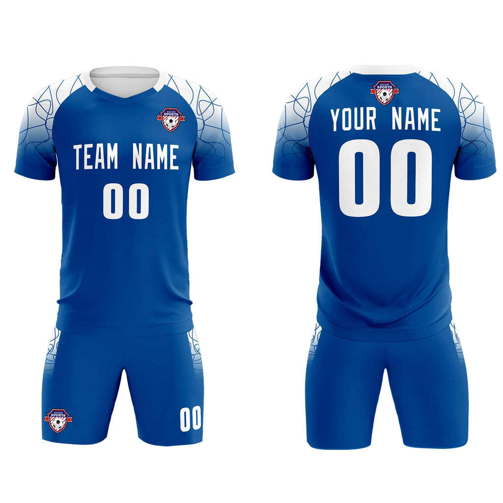 Custom Royal Classic Soccer Training Sets Jersey For Adults/Kids