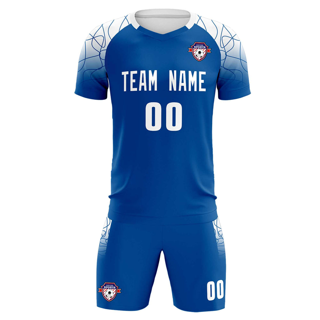 Custom Royal Classic Soccer Training Sets Jersey For Adults/Kids