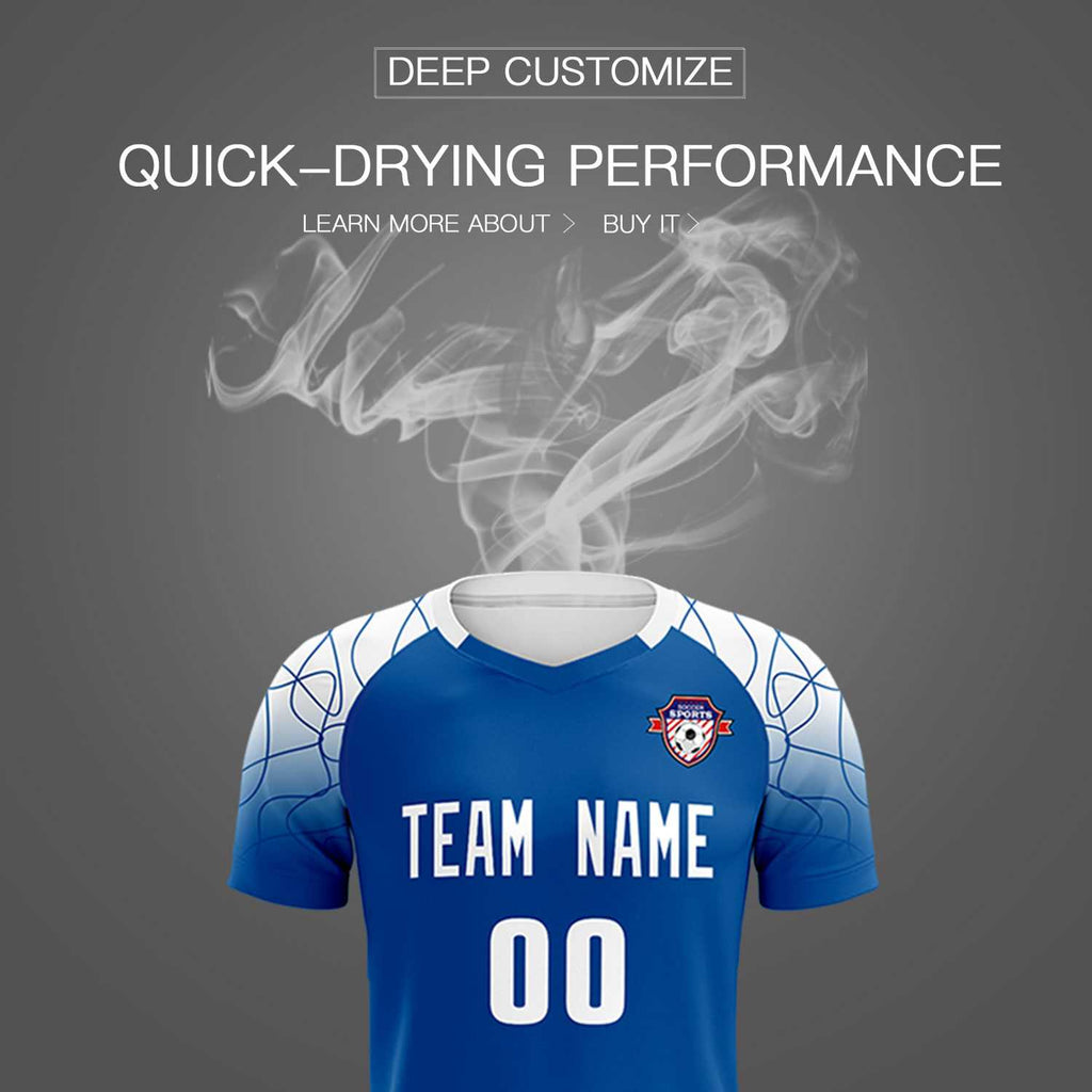 Custom Royal Classic Soccer Training Sets Jersey For Adults/Kids