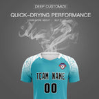 Custom Aqua Classic Soccer Training Sets Jersey For Adults/Kids
