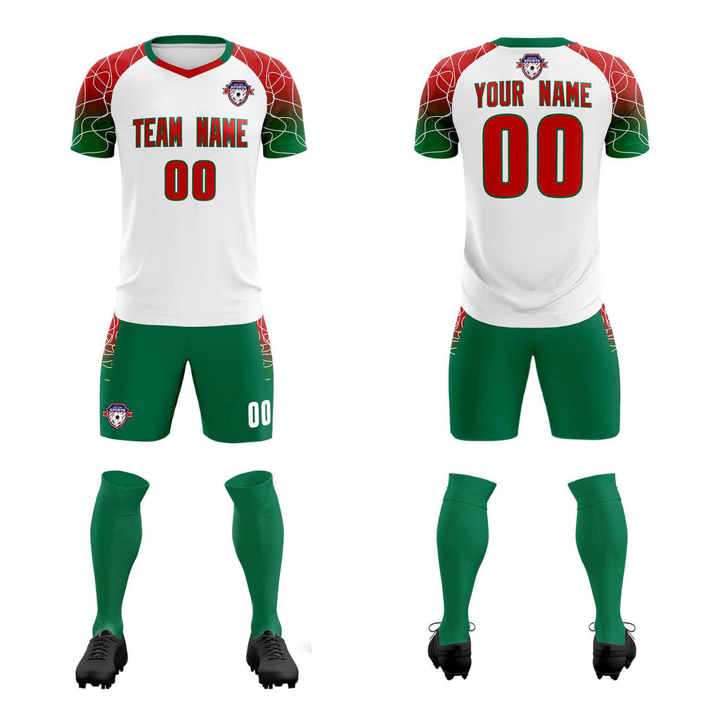 Custom White Classic Soccer Training Sets Jersey For Adults/Kids