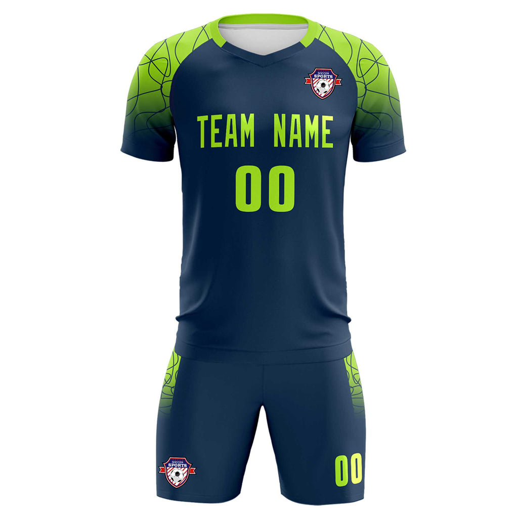 Custom Midnight Blue Classic Soccer Training Sets Jersey For Adults/Kids