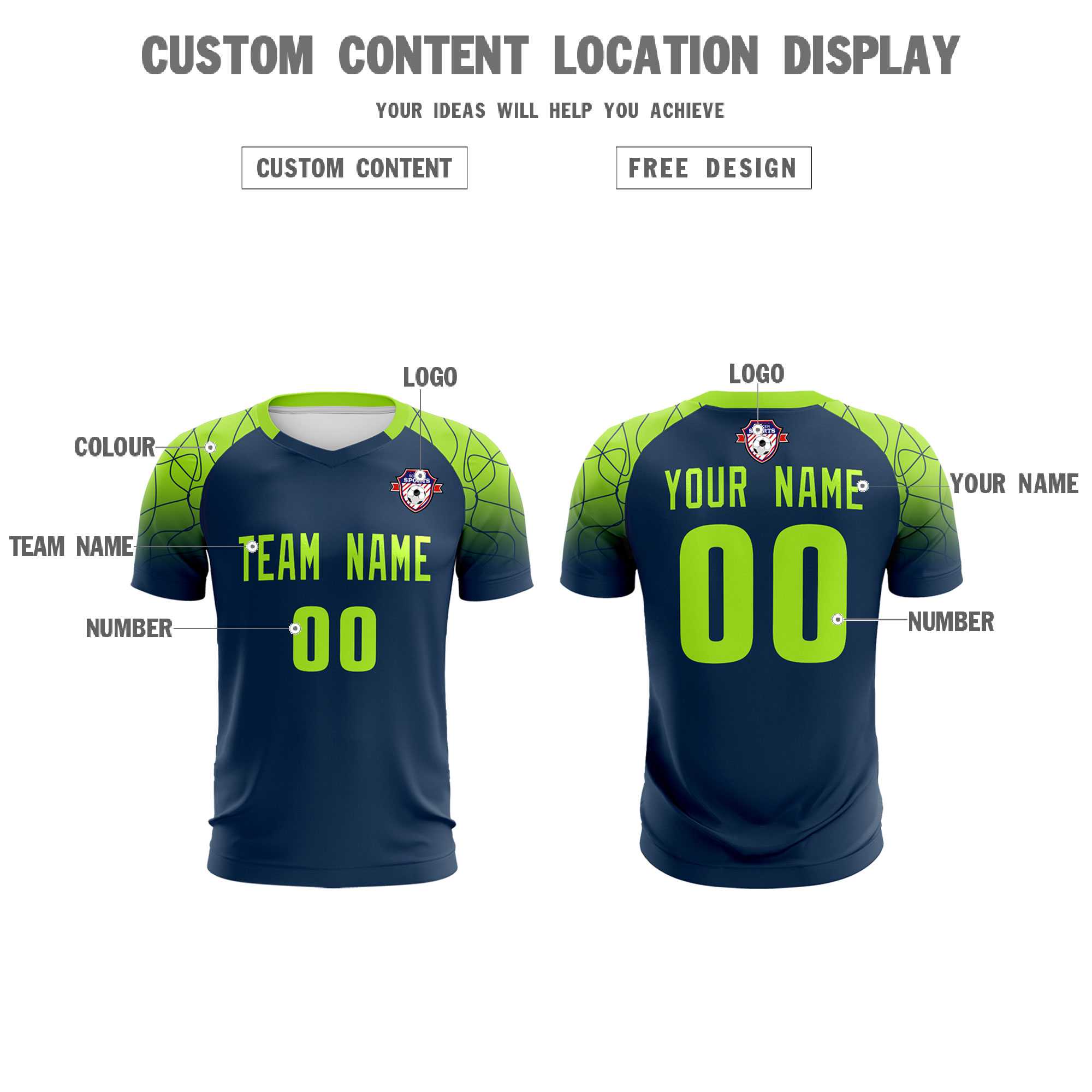 Custom Midnight Blue Classic Soccer Training Sets Jersey For Adults/Kids