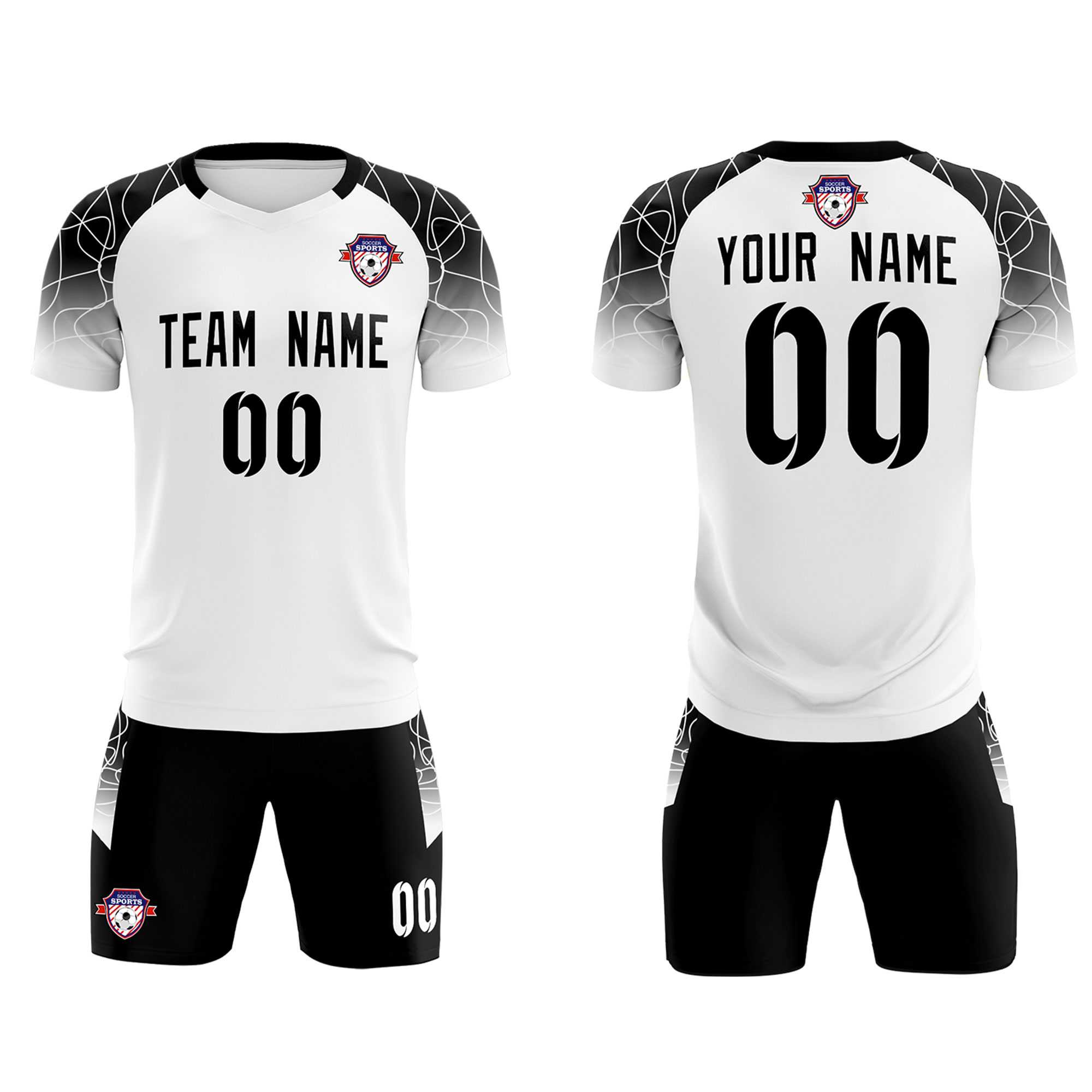 Custom White Classic Soccer Training Sets Jersey For Adults/Kids Secondary image