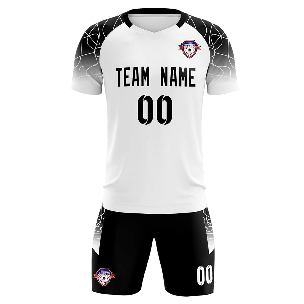 Custom White Classic Soccer Training Sets Jersey For Adults/Kids