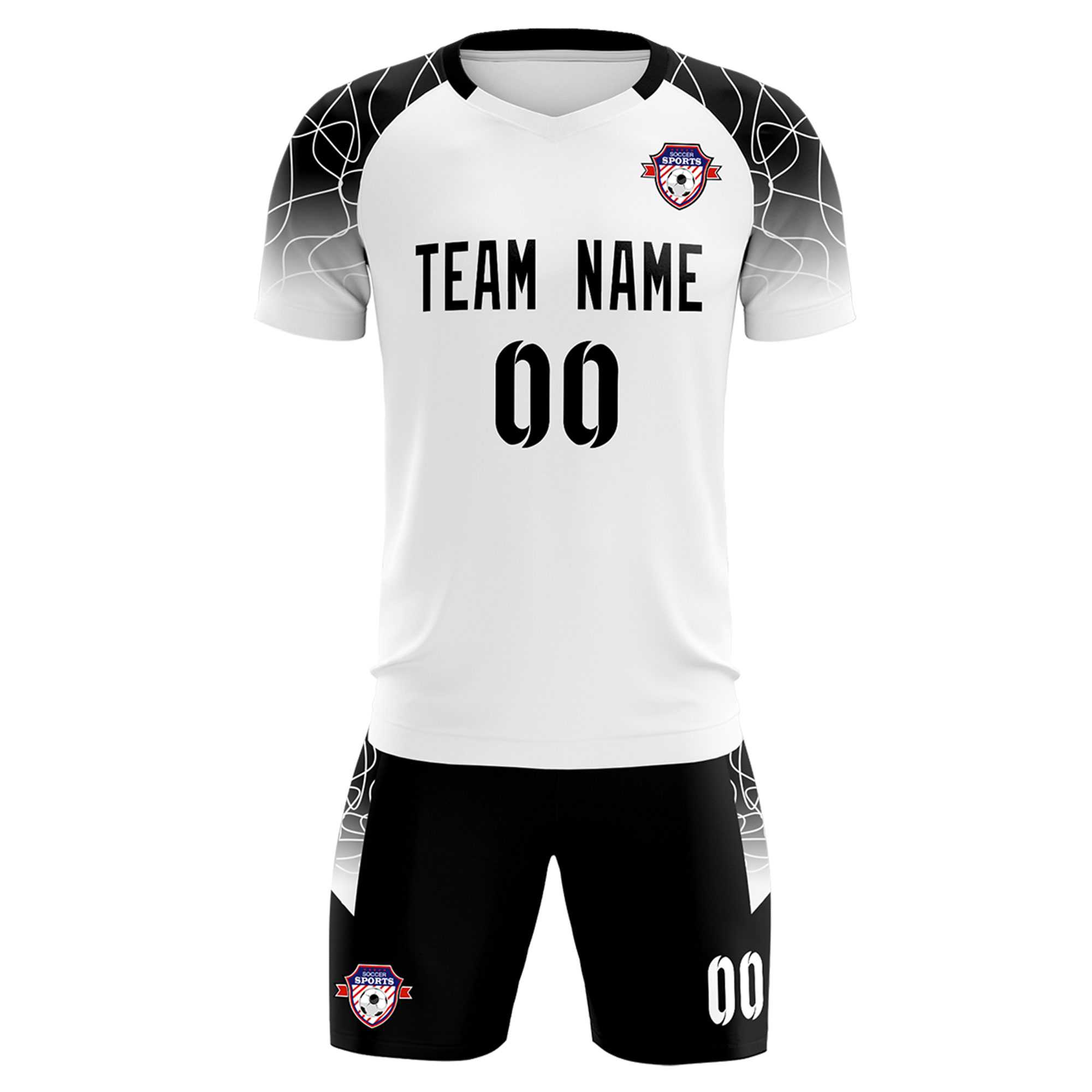 Custom White Classic Soccer Training Sets Jersey For Adults/Kids