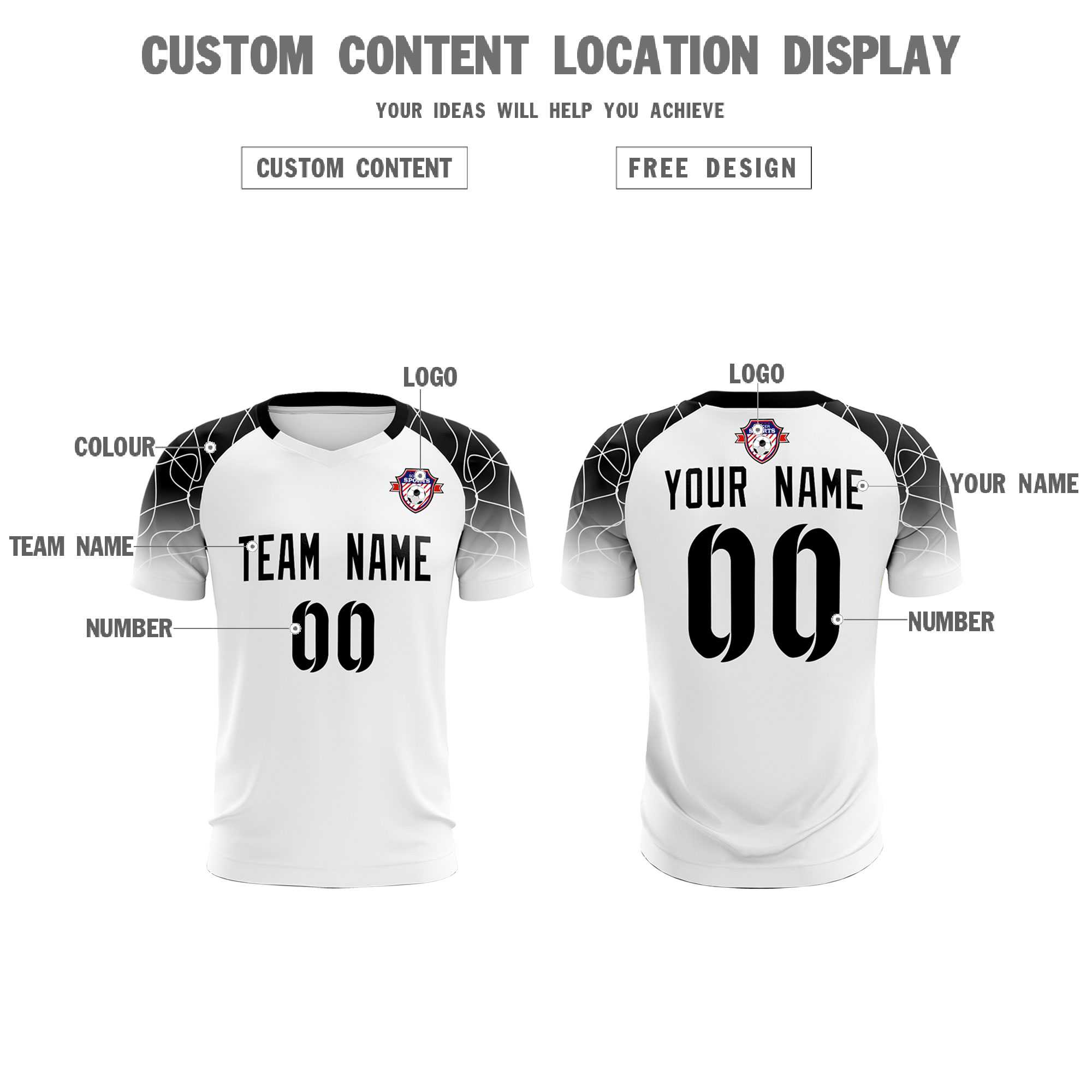 Custom White Classic Soccer Training Sets Jersey For Adults/Kids