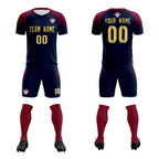 Custom Navy Classic Soccer Training Sets Jersey For Adults/Kids