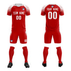 Custom Red Classic Soccer Training Sets Jersey For Adults/Kids