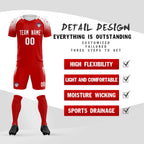 Custom Red Classic Soccer Training Sets Jersey For Adults/Kids