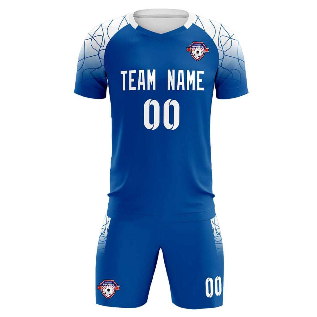 Custom Royal Classic Soccer Training Sets Jersey For Adults/Kids