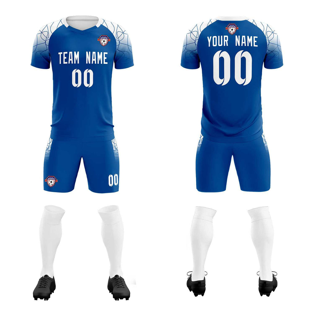 Custom Royal Classic Soccer Training Sets Jersey For Adults/Kids