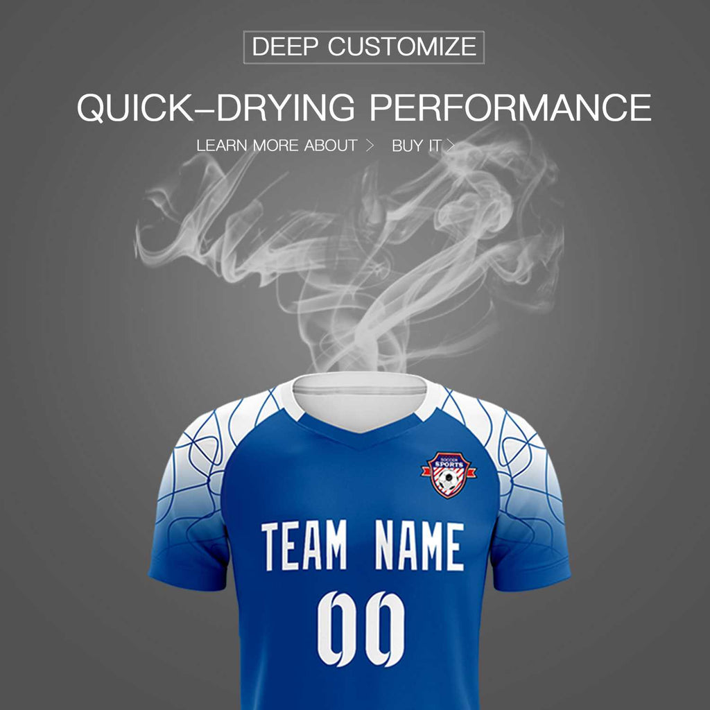 Custom Royal Classic Soccer Training Sets Jersey For Adults/Kids
