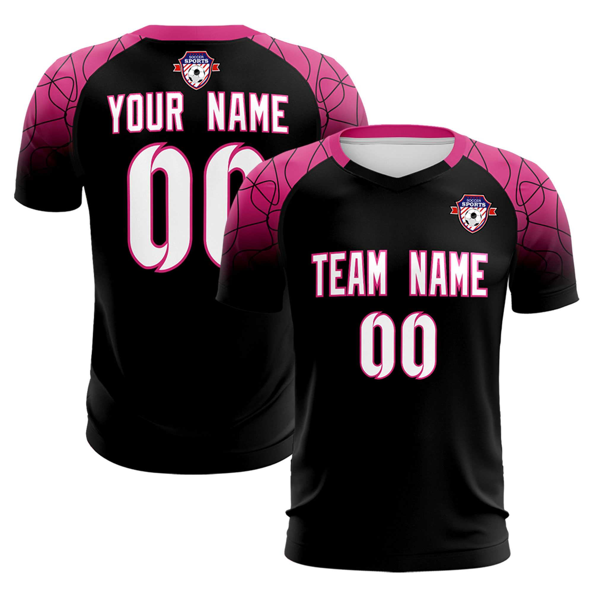 Custom Black Classic Soccer Training Sets Jersey For Adults/Kids Main image