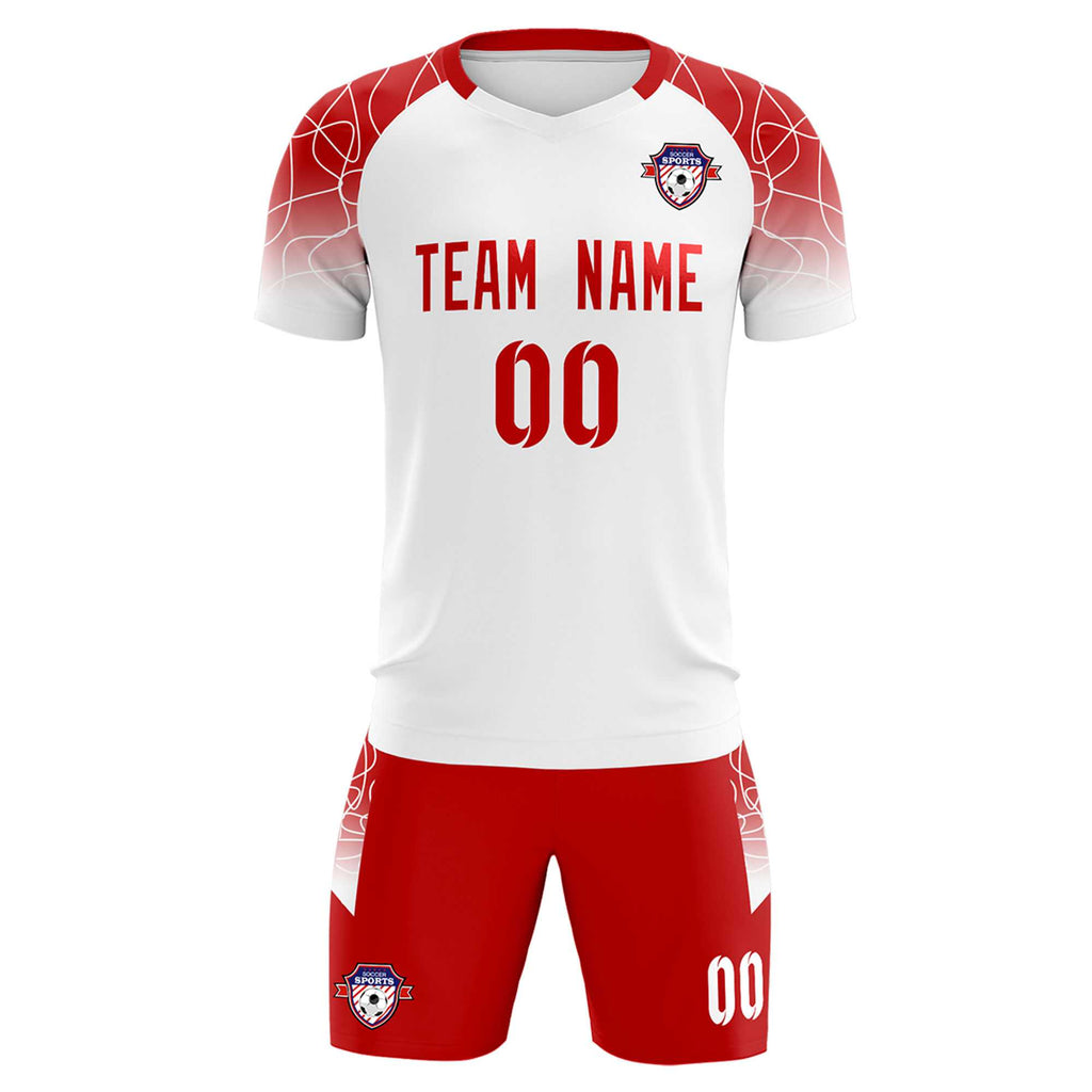 Custom White Classic Soccer Training Sets Jersey For Adults/Kids