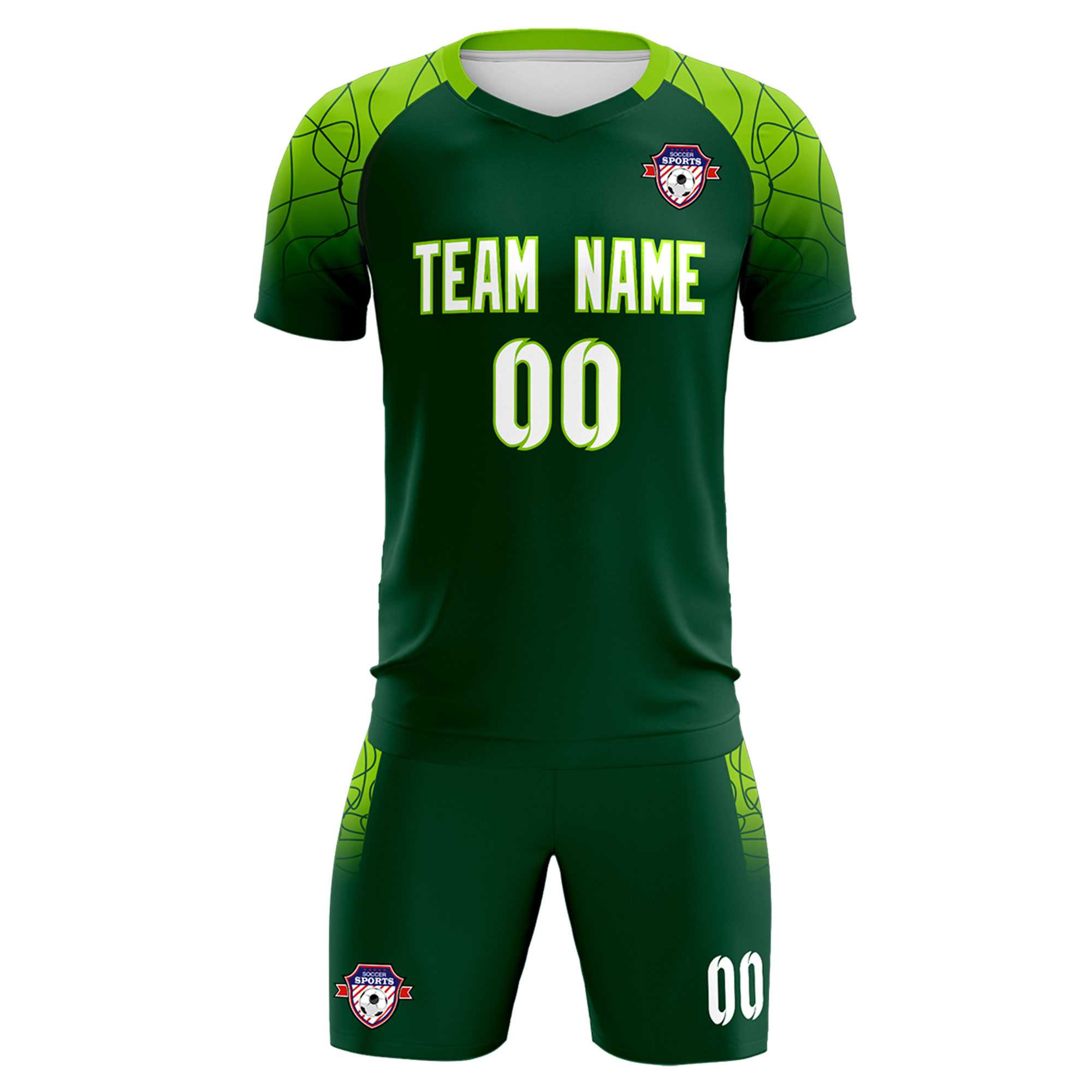 Custom Green Classic Soccer Training Sets Jersey For Adults/Kids