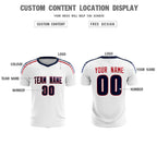 Custom white Striped Quick Dry Tops Soccer Sets Jersey