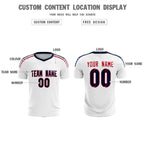 Custom white Striped Quick Dry Tops Soccer Sets Jersey