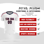 Custom white Striped Quick Dry Tops Soccer Sets Jersey