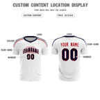 Custom white Striped Quick Dry Tops Soccer Sets Jersey