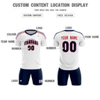 Custom white Striped Quick Dry Tops Soccer Sets Jersey