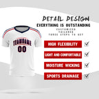 Custom white Striped Quick Dry Tops Soccer Sets Jersey