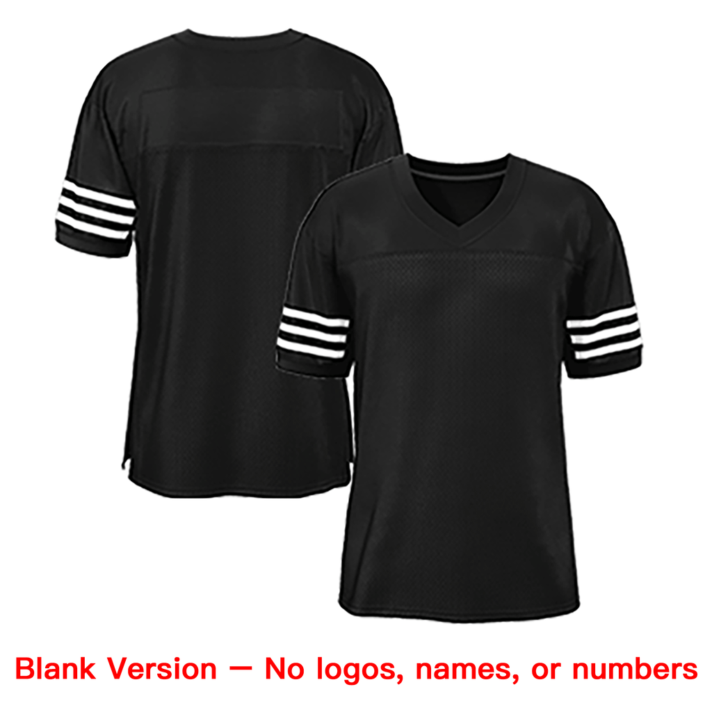 Custom Black White-Gray Classic Style Mesh Authentic Football Jersey