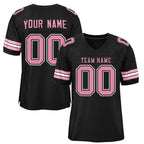 Custom Black Pink-White Classic Style Mesh Authentic Football Jersey