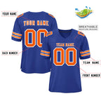 Custom Royal Orange-White Classic Style Mesh Authentic Football Jersey