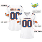 Custom White Blue-Orange Classic Style Mesh Authentic Football Jersey
