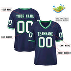 Custom Navy White-Kelly Green Classic Style Authentic Football Jersey