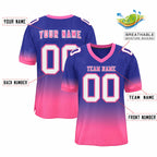 Custom Royal Pink-White Gradient Fashion Personalized Team Football Jersey