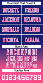 Custom Royal Pink-White Gradient Fashion Personalized Team Football Jersey