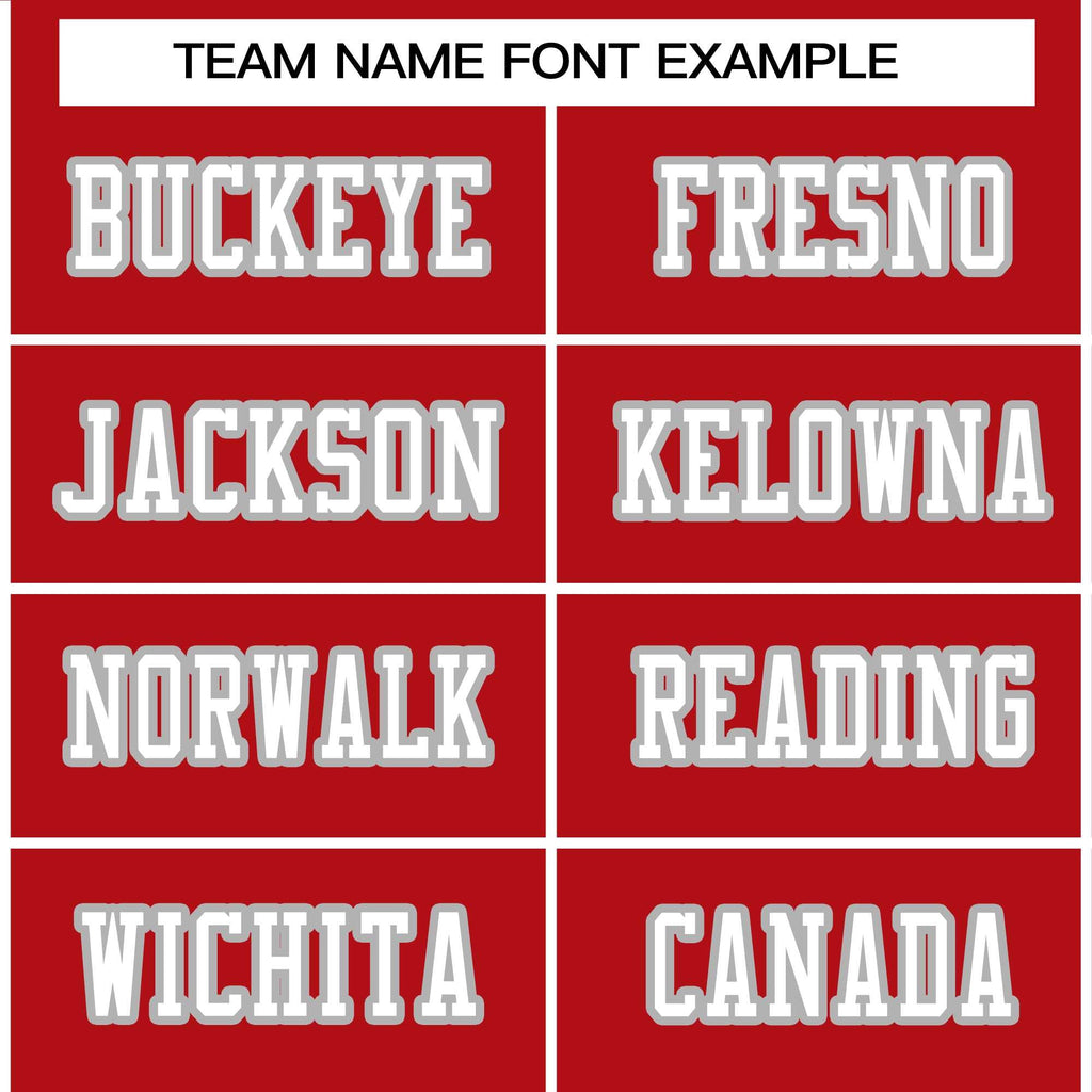 Custom Red White-Gray Classic Style Authentic Football Jersey