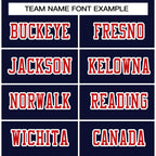 Custom Navy Red-White Classic Style Authentic Football Jersey
