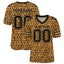 Custom Black-Old Gold Leopard Mesh Authentic Football Jersey