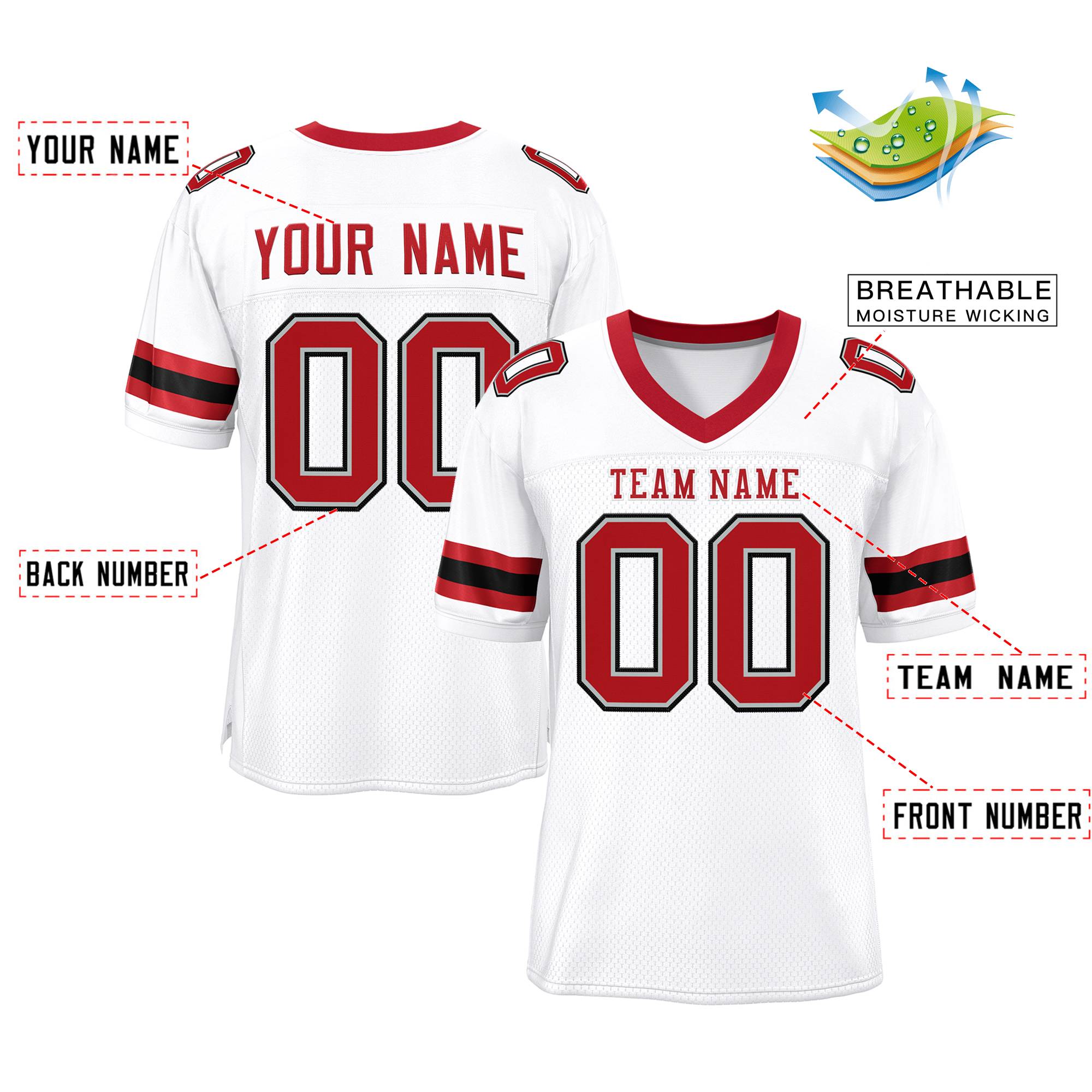 Custom Football Jersey Personalized Sports Uniform for Men Women Youth