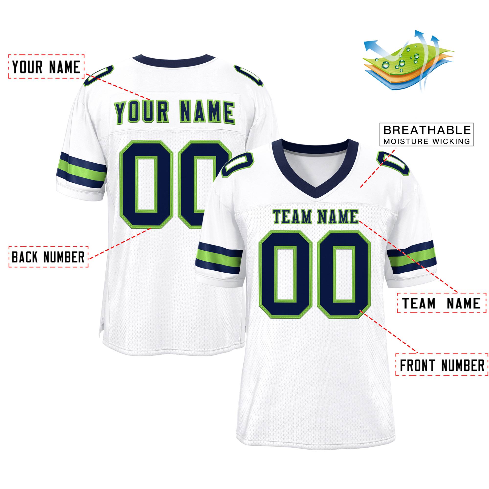 Custom Football Jersey Personalized Sports Uniform for Men Women Youth