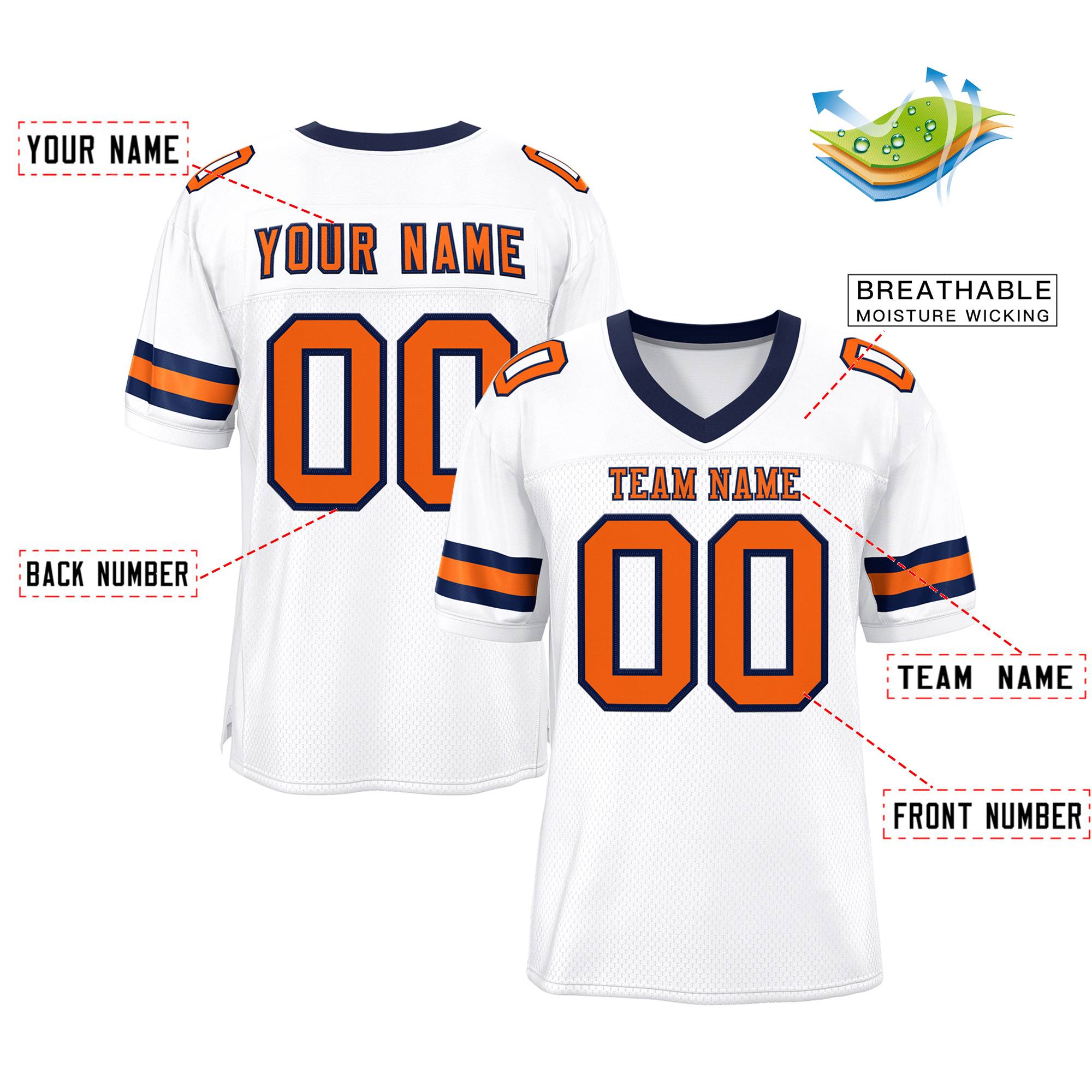 Custom Your Own Football Jersey with Personalized Name and Team Number