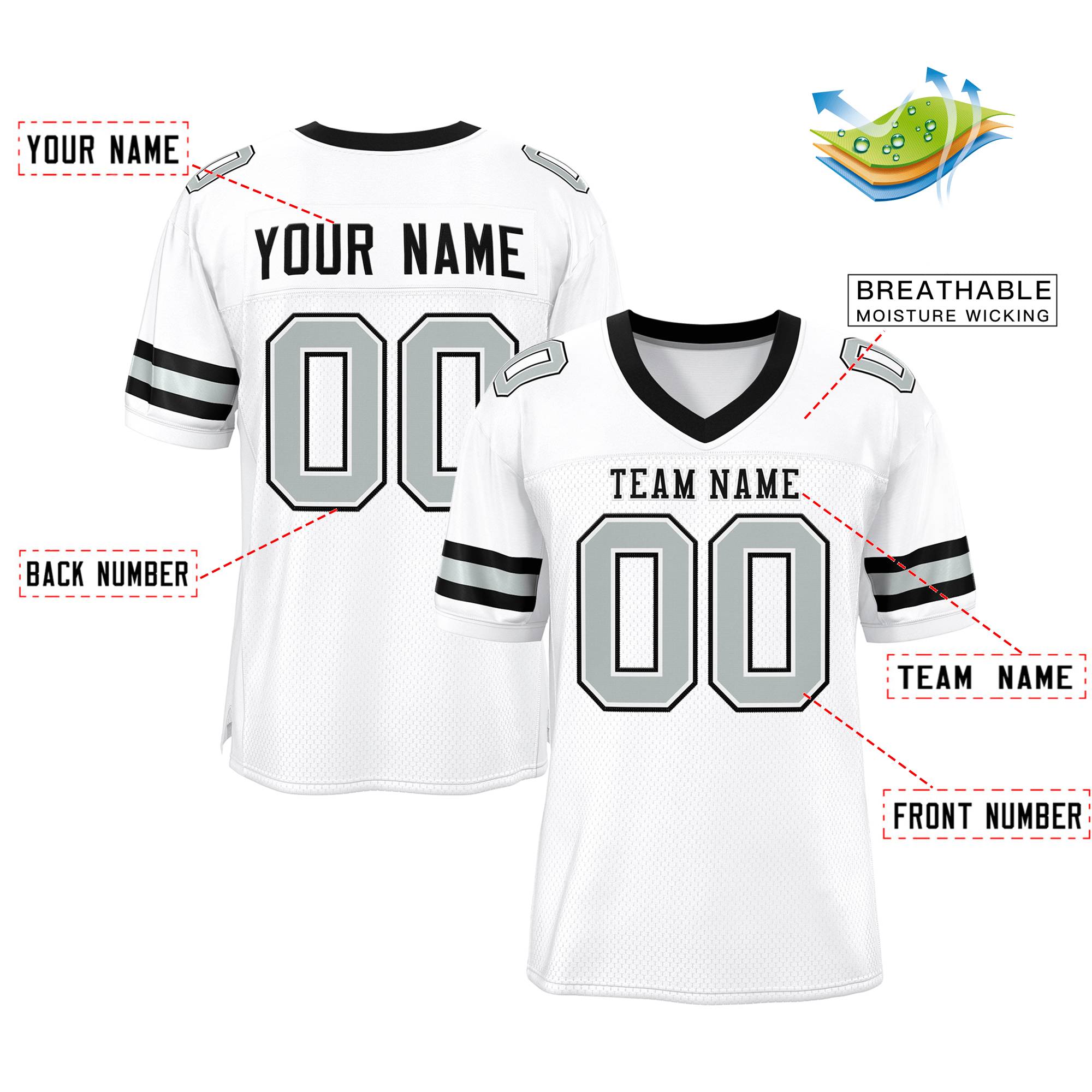 Custom Your Own Football Jersey with Personalized Name and Team Number