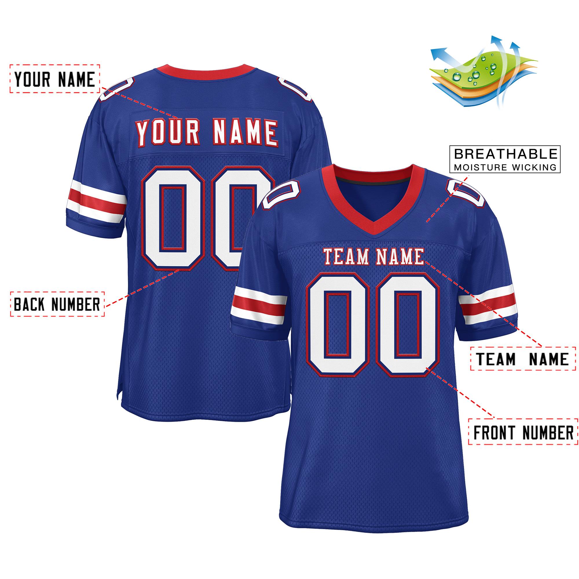Custom Football Jersey Personalized Sports Uniform for Men Women Youth