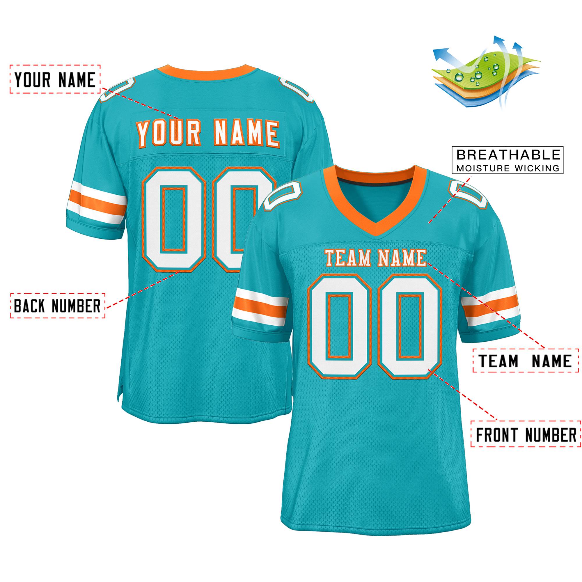 Custom Your Own Football Jersey with Personalized Name and Team Number Secondary image