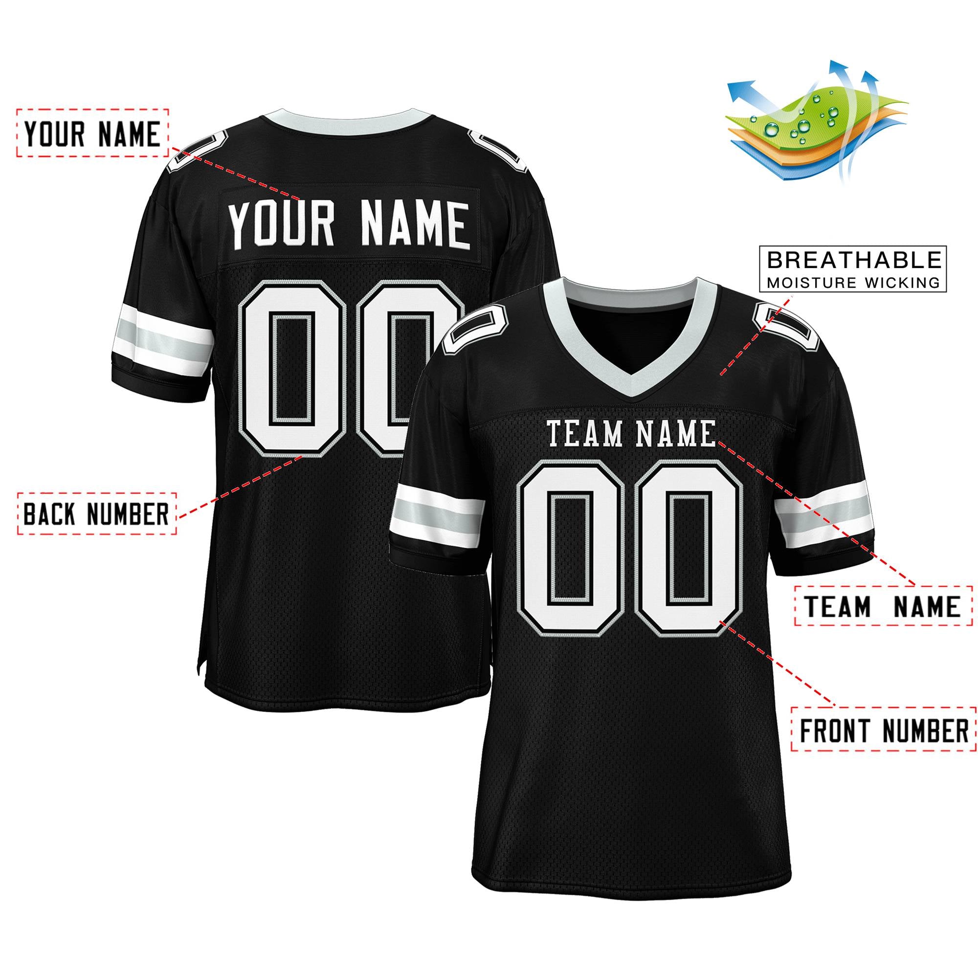 Custom Your Own Football Jersey with Personalized Name and Team Number