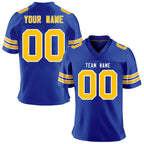 Custom Royal Gold-White Personalized Classic Mesh Authentic Football Jersey