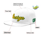 Custom White 3D Puff Embroidery Flat Embroidery Casual Sport Baseball Cap